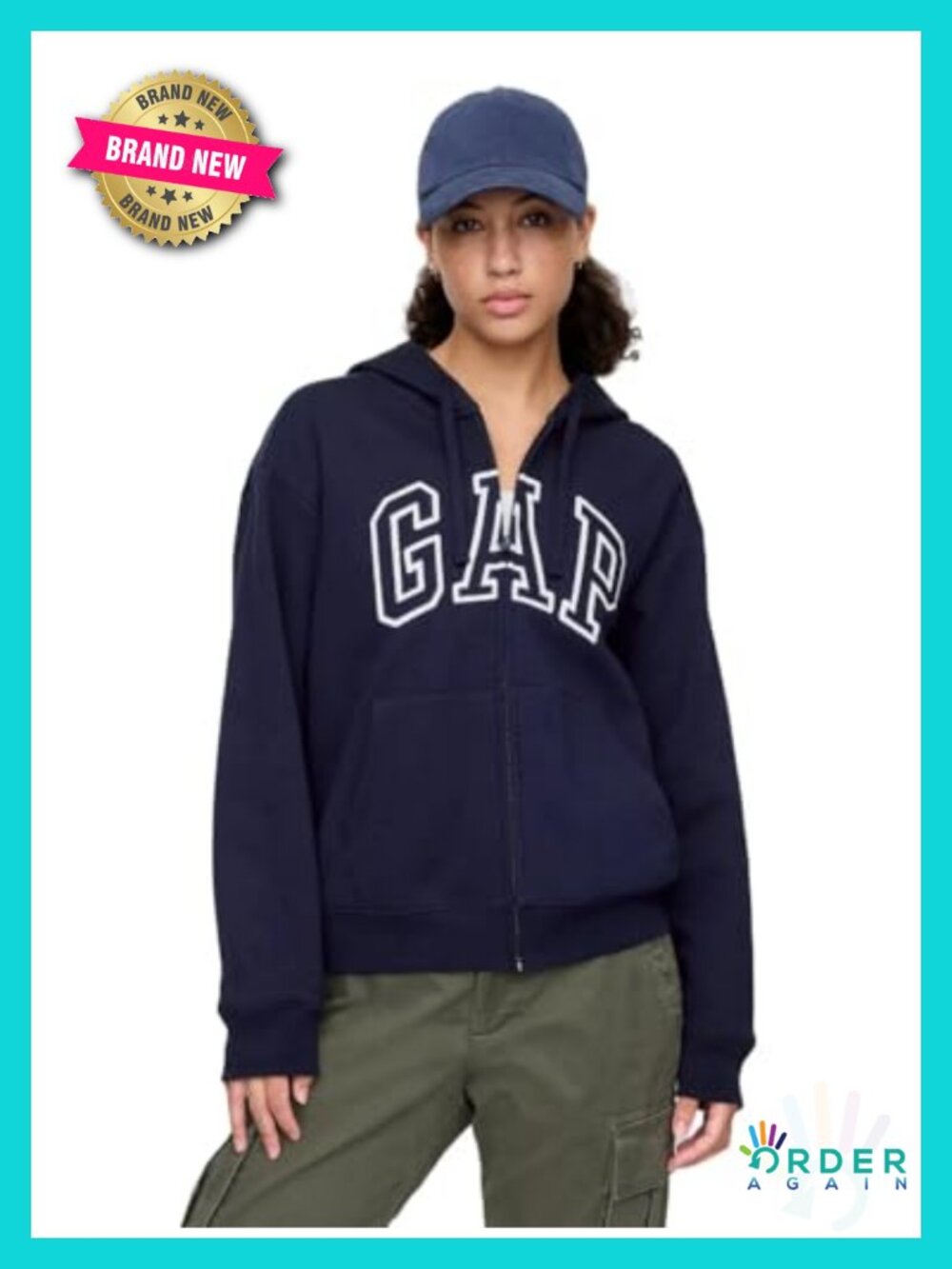 Full Zip Hooded Sweatshirt Cotton Blend Soft Brushed Interior